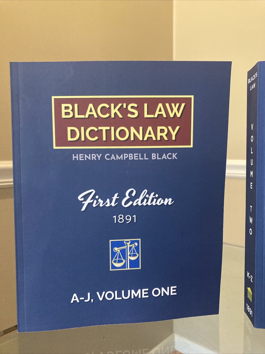 Black's Law Dictionary 1st Edition 1891, Complete in Two Volumes