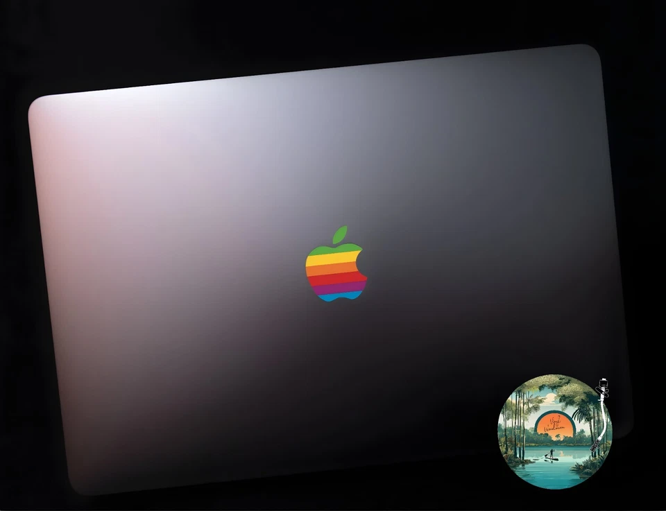 6 x Classic Retro Rainbow Logo Stickers For 11 12 13 Apple Macbook Air Pro M3 M4 - Image 2 of 2
