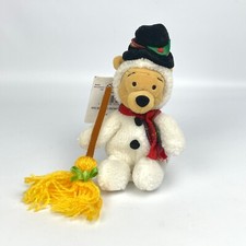 Disney Mini Bean Bag SNOWMAN POOH 8'' Plush Toy With Tags Winnie The Pooh Bear