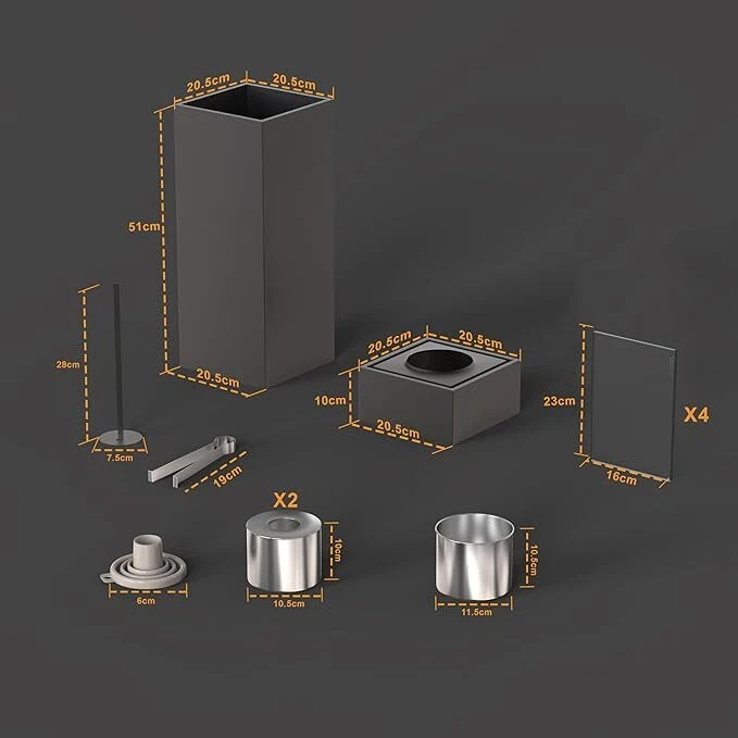 1/2/3 3in1 Feuerstelle Feuerschale Feuerkorb Flamme Glaskamin mit Dekosteine NEU - Bild 2 von 4