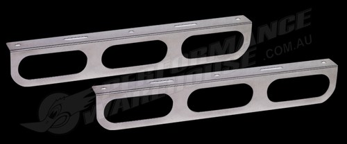 SOPORTE DE TRES LUCES MARCADOR ACERO INOXIDABLE PARA 6 X LUCES OVALADAS - Imagen 2 de 2