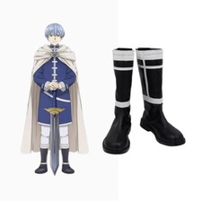 Frieren: Beyond Journey's End Himmel Cosplay PU Black Long Boots Zipper Shoes