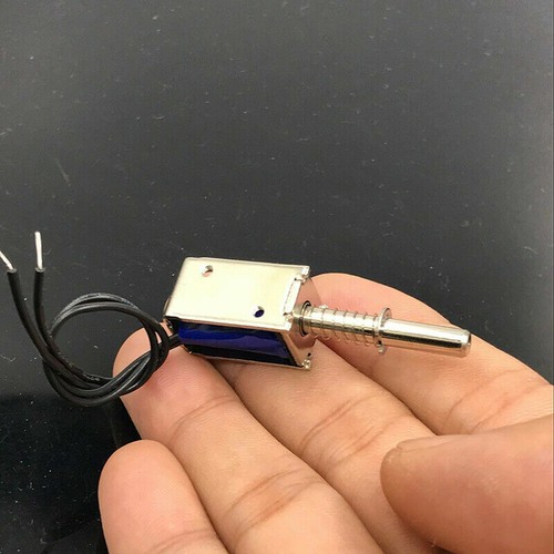 DC 6V-12V Push Pull Suction Type Mini Electromagnet Spring Rod Solenoid Magnets - Picture 3 of 6