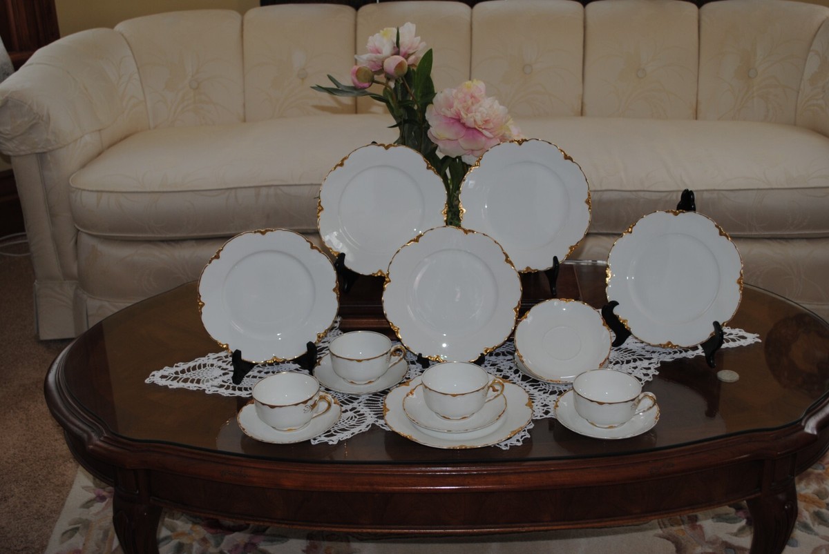 Antique Haviland Limoges France 16 Pc China Set/ Ranson Gold