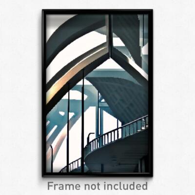Pixel Art Poster - Agitated Modern Architecture (8 Bit Video Game Print)