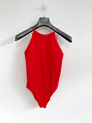 Primark Body Top Bodysuit Red Camisole Vest Ribbed M / UK 10