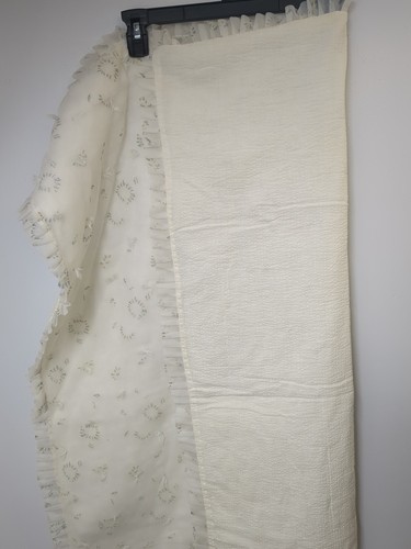 Late 1980s Handmade Baby Blanket- Muslin, White, Tan, Blue, Yellow - Picture 3 of 5
