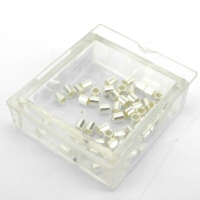 Soft Flex Necklet Crimps 925 Sterling Silber 2x2mm Perlen (50er Pack) - FC22SIL