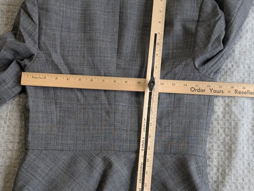 Banana Republic Blazer Women 4 Gray Wool Stretch Lined 1 Button NWT - Picture 12 of 21