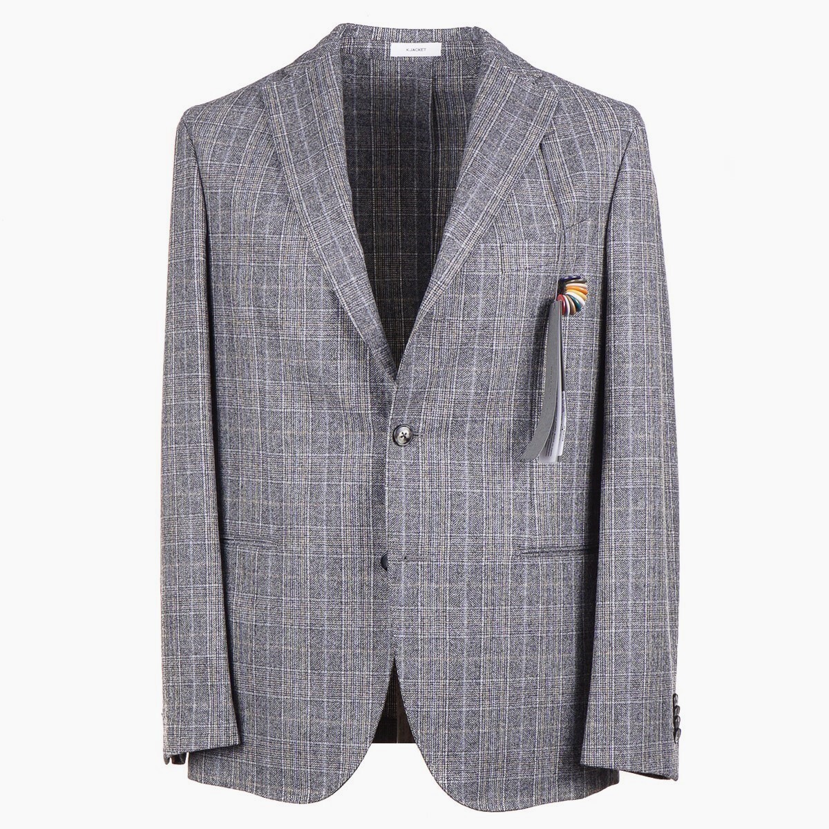 Boglioli Gray Layered Check Soft Brushed Wool 'K Jacket' Suit 40R