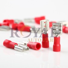 100 Red 22-16 Gauge AWG Vinyl Female Wire Terminal Quick Disconnect Connector