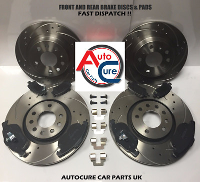 FORD KUGA 2.0 TDCI 08-16 DRILLED & GROOVED FRONT & REAR BRAKE DISCS AND PADS