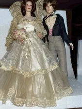Vintage Paradise Galleries Victorian Bridal & Groom,Groom Missing A Leg & A Hand