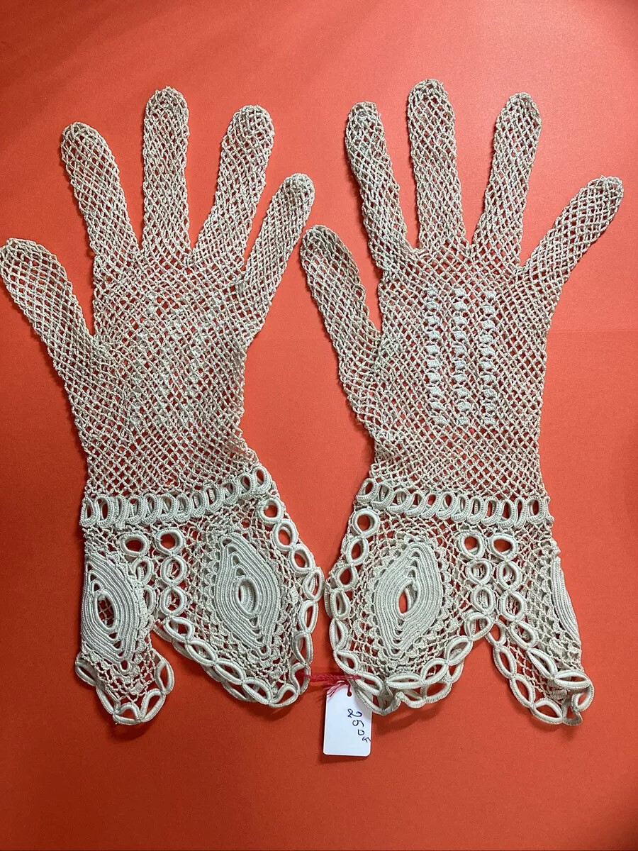 Gants Femme En Dentelle Beige - Taille Unique - Style Élégant