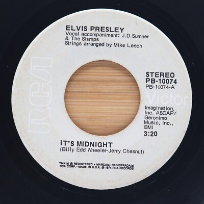 ELVIS PRESLEY - IT'S MIDNIGHT / PROMISED LAND - ROCK POP 45