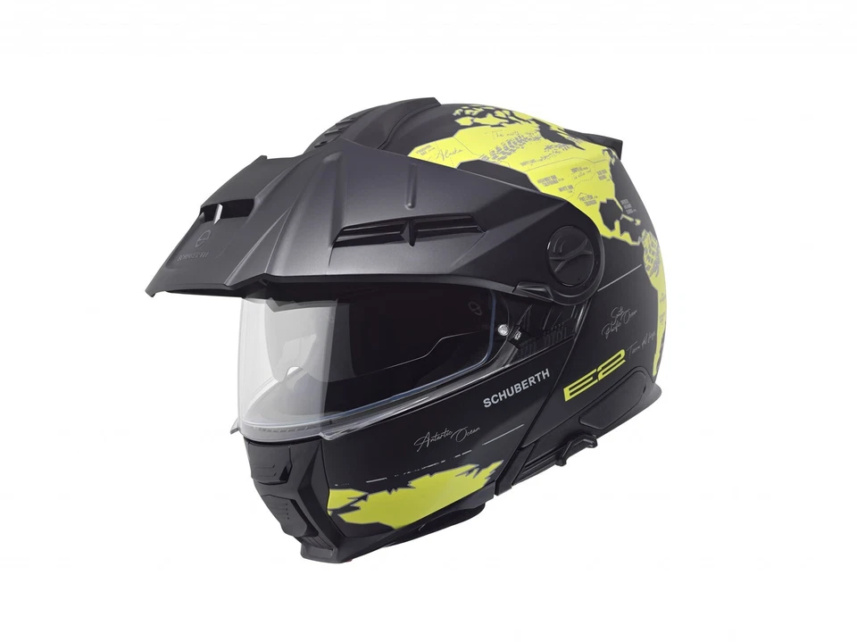 Schuberth E2 ECE Atlas Motorradhelm (Schwarzmatt/Fluogelb) Gr: L (59) - Bild 2 von 4