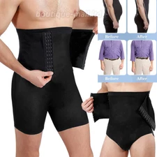 Men Compression High Waist Soft Boxer Shorts Tummy Slim Body Shaper Girdle Pants