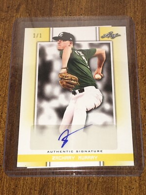 ZACHARY MURRAY 2019 Leaf Perfect Game GOLD BLANK BACK Autograph #1/1 LSU TIGERS