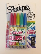 5 PACK Sharpie Color Burst Permanent Markers Fine Point pens 1948352