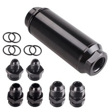Universal 50MM 100 Micron Inline Fuel Filter with 6AN 8AN 10AN Adapter For Fi...