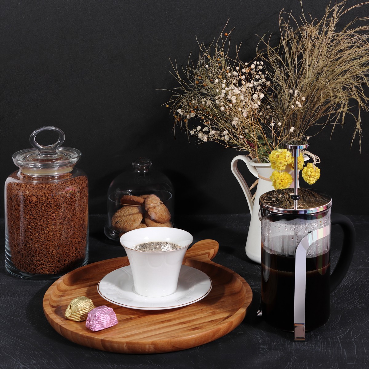 Any Morning French Press Coffee and Tea Maker, Borosilicate Glass Coffee Press,