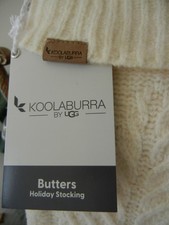 KOOLABURRA BY UGG BUTTERS BIRCH IVORY CHRISTMAS TREE HOLIDAY CHRISTMAS STOCKING