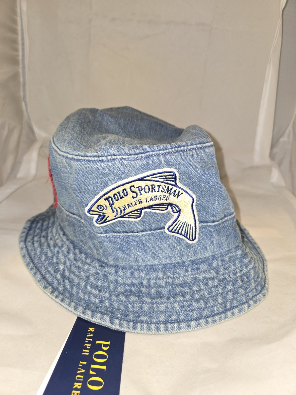 POLO RALPH LAUREN BRAND NEW DENIM BEAR HIKER PATCHES BUCKET HAT 1 OF 1  2XL/3XL image 3