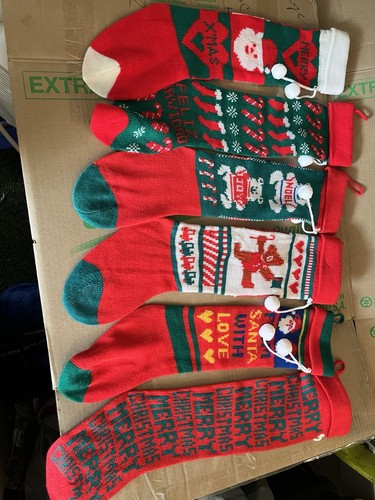 lot 6 vintage chrismas stockings