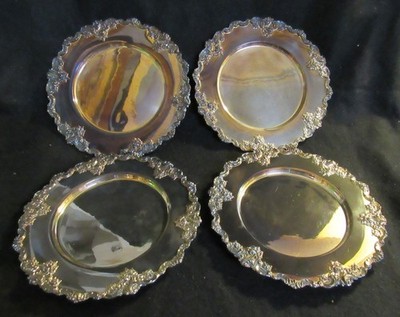 4 VINTAGE WALLACE BAROQUE 11'' SANDWICH PLATES #286