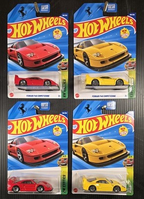 Lot of 4 - 2025 Hot Wheels FERRARI F40 COMPETIZIONE yellow & red HW Exotics 4/5