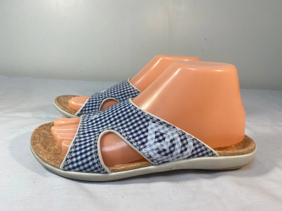 Sandalias ortopédicas cómodas SPENCO Kholo para mujer azul blanco guinga - EE. UU. 7 Foto 2 de 4