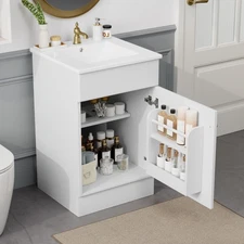 Bathroom Vanity W Sink Vanity Cabinet W Door Shelf Adjustable Shelf