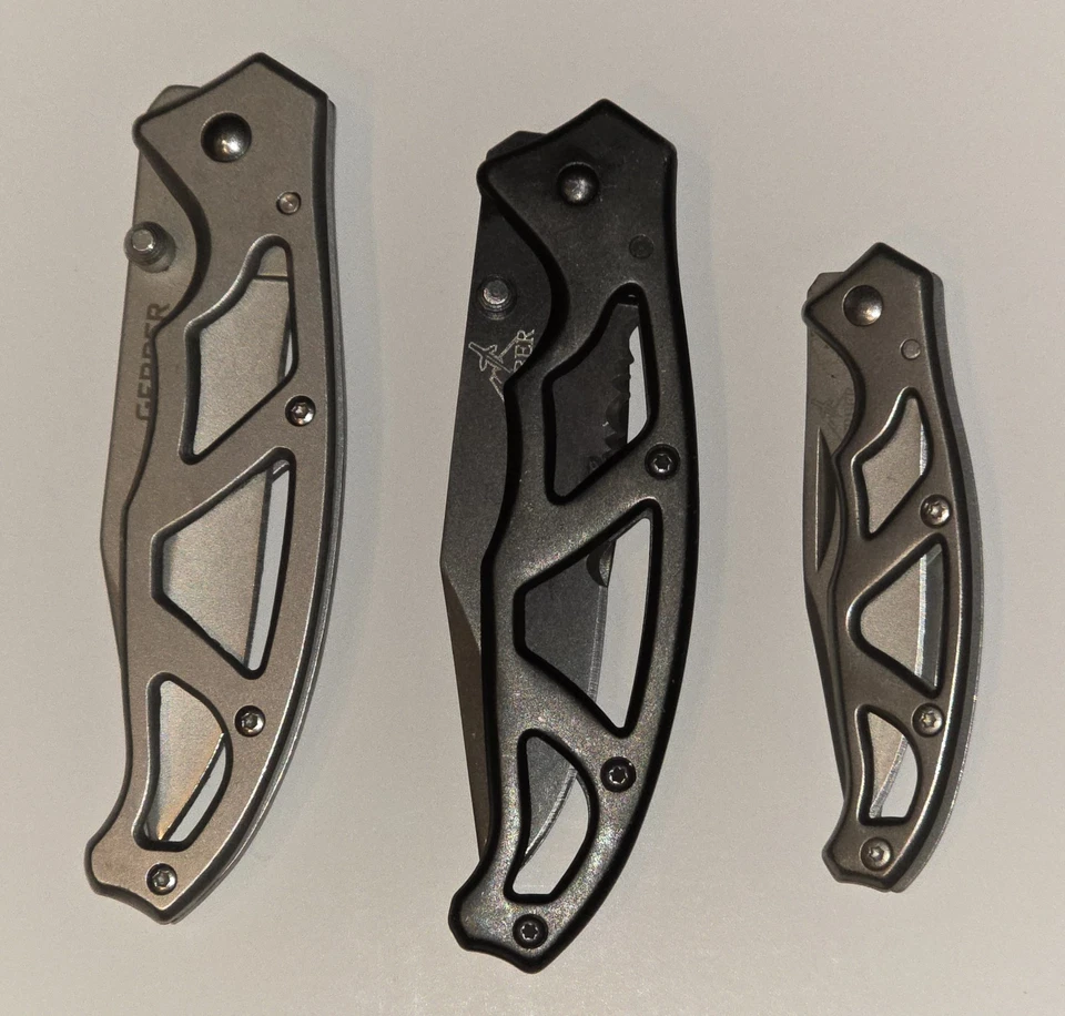 Gerber Paraframe LOT Set of 3 Serrated Mini and Fine Edge Great Condition USA - Image 3 of 4