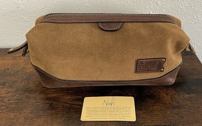 Patricia Nash Unisex Suede Leather Heritage Travel Case Toiletries Makeup Bag
