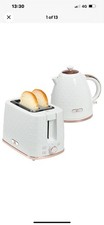HOMCOM Kettle & Toaster Set, 1.7L/2-Slice, Fast Boil, White