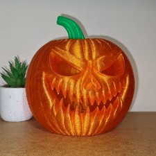Halloween Pumpkin Lantern - 3D Printed Glitter Effect Jack O’Lantern with LED