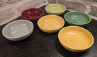 Lot of (6) Vintage Bauer Pottery Small Fruit Bowls Red/Yellow/Green/Gray