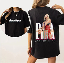 2025 Dua Lipa Double Sided Black Shirt Tour Inspired Concert T-Shirt