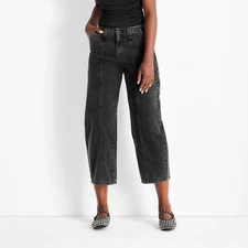 Women's Mid-Rise Barrel Leg Jeans - Future Collective