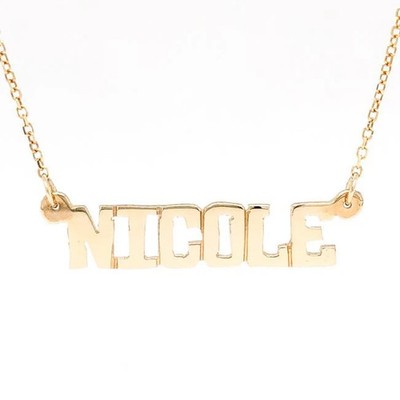 Namenskette 14 Karat Gelbgold Blockschrift