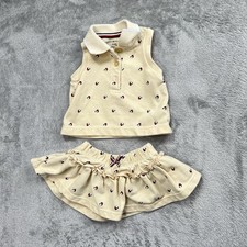 Tommy Hilfiger Toddler Light Tan Hearts Tennis Tank Top And Skirt 3-6m Set