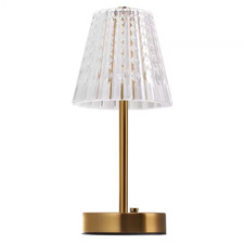 13 In. Modern Crystal Table Lamp W/ Gold Base and USB Charging Port Task and Rea