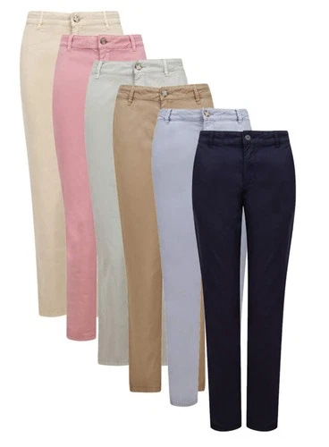 Brand New Ex Esprit Ladies Cotton Chino Trousers Size 6-18
