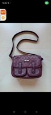 Charro borsa tracolla donna vintage bordeaux ecopelle con zip tasche logo 20cm