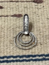 Vintage Boma 925 Sterling Modernist Spiral Dangle Pendant Hammered Design