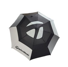 NEW 2025 TaylorMade Tour 64" Double Canopy Black/White/Grey Golf Umbrella
