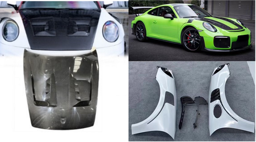 Carbon Fiber Hood and fenders for Model es Carrera 911 T 2024