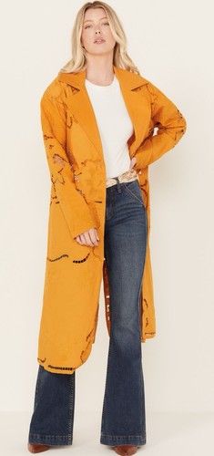 Free People Susanna Cutwork Eyelet Lace Longline Duster Jacket in Sunset - Gr. XS - Bild 3 von 22