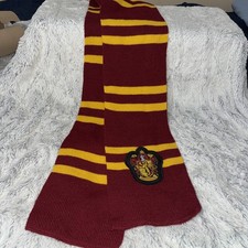 Harry Potter Gryffindor Scarf Red  Yellow Striped With Crest Patch 57"