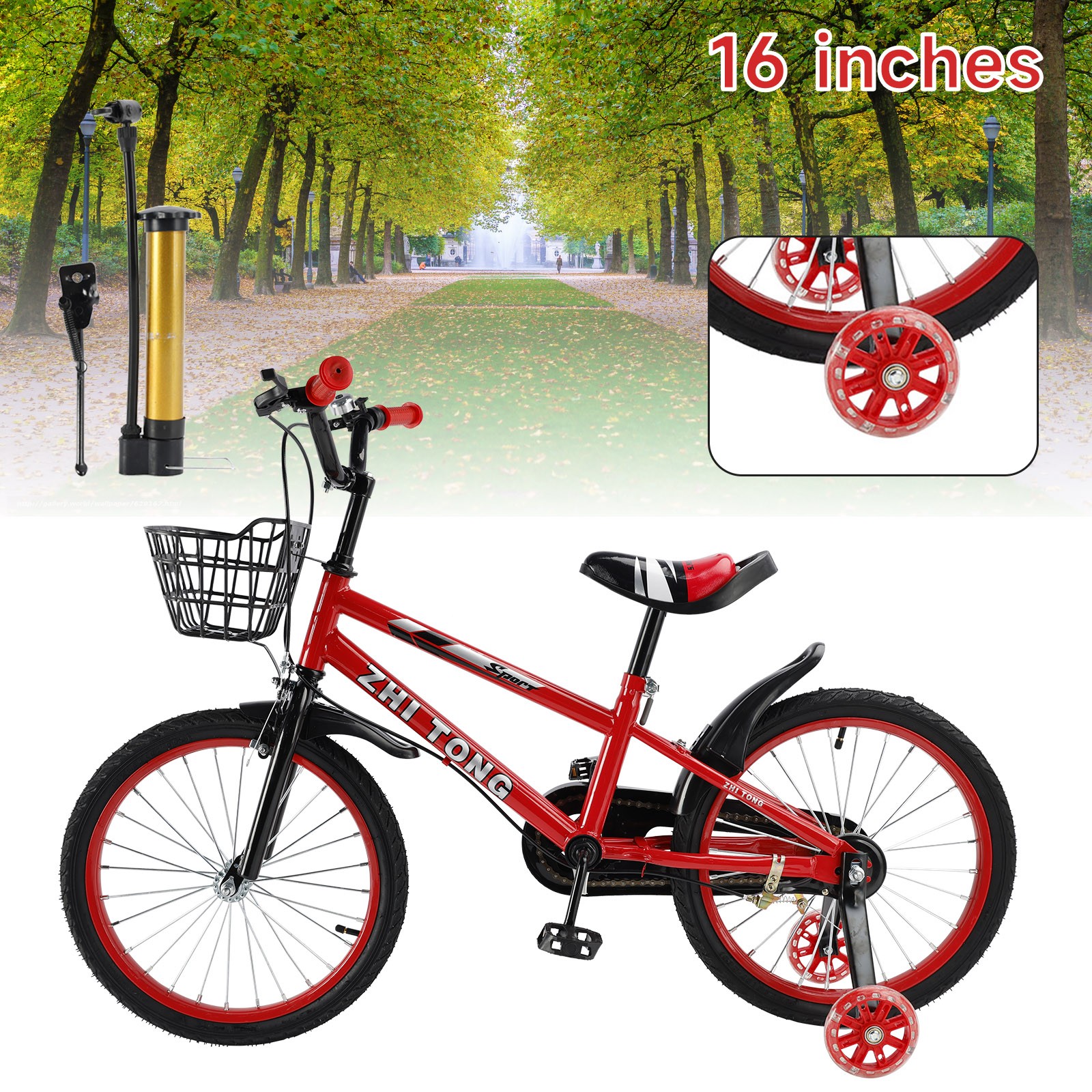 16 inches Kid's Bike Child Bicycle Boys and Girls with auxiliary wheels E#
